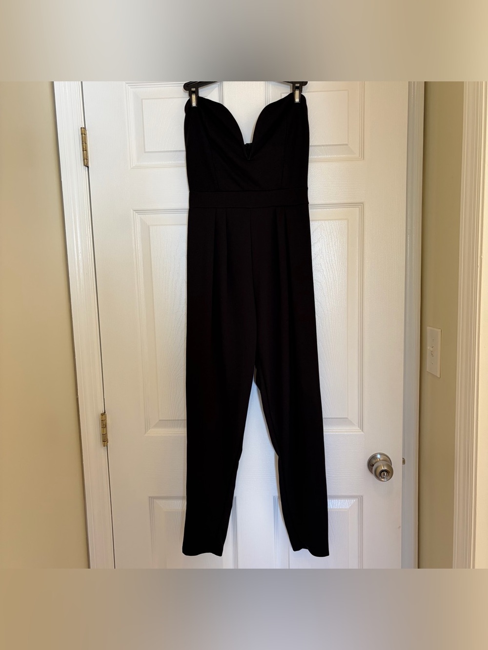 Black strapless jumpsuit
